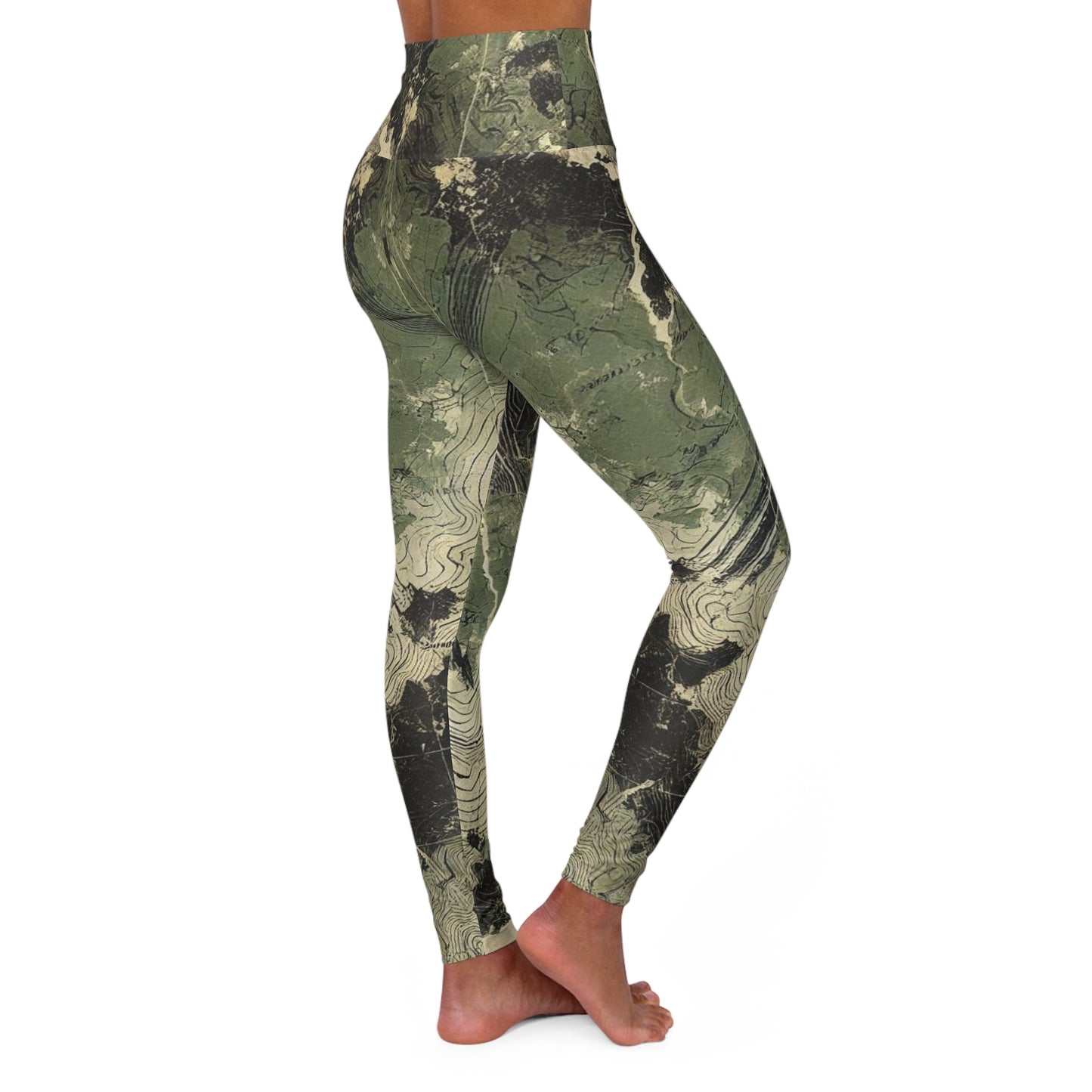 Topo Camo Womens High Waisted Yoga Leggings (AOP)