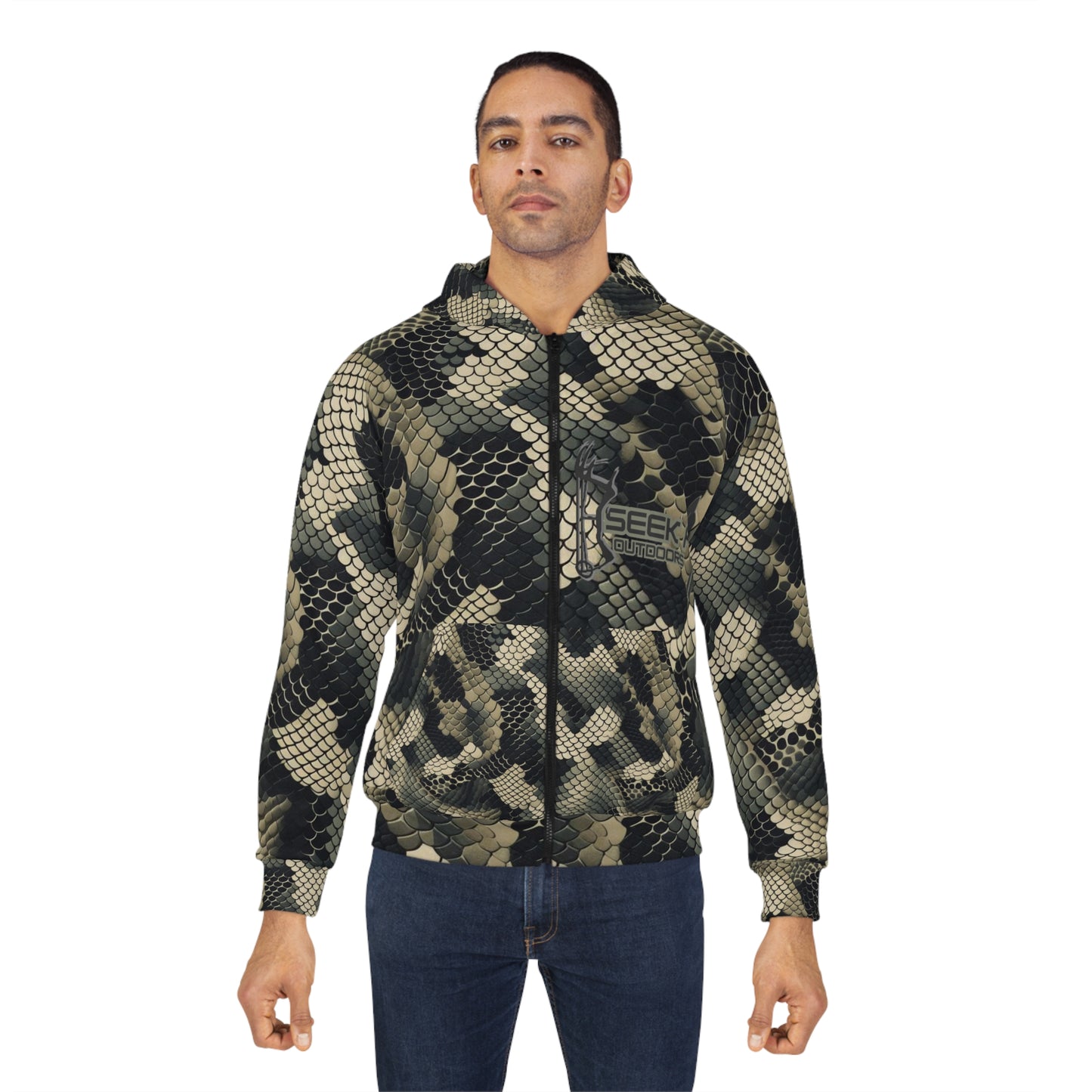 Seek First Outdoors Copperhead Camo Unisex Zip Hoodie (AOP)