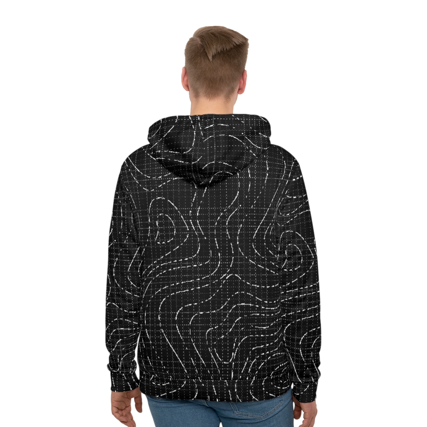 TactiCraft Topo Camo Grid Lines Men's Hoodie (AOP)