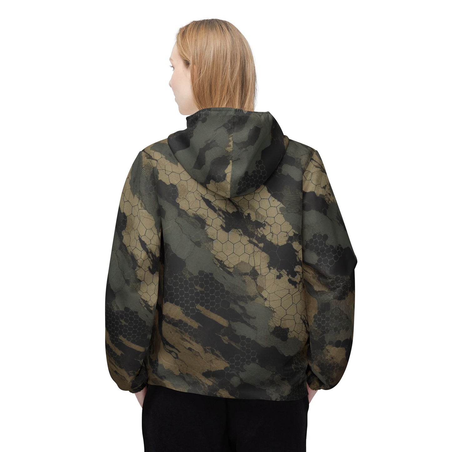 TactiCraft Ripped Honeycomb camouflage Windbreaker Jacket (AOP)