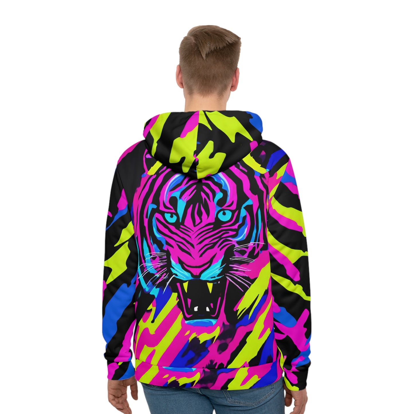 TactiCraft Neon Tiger Stripe Men's Hoodie (AOP)