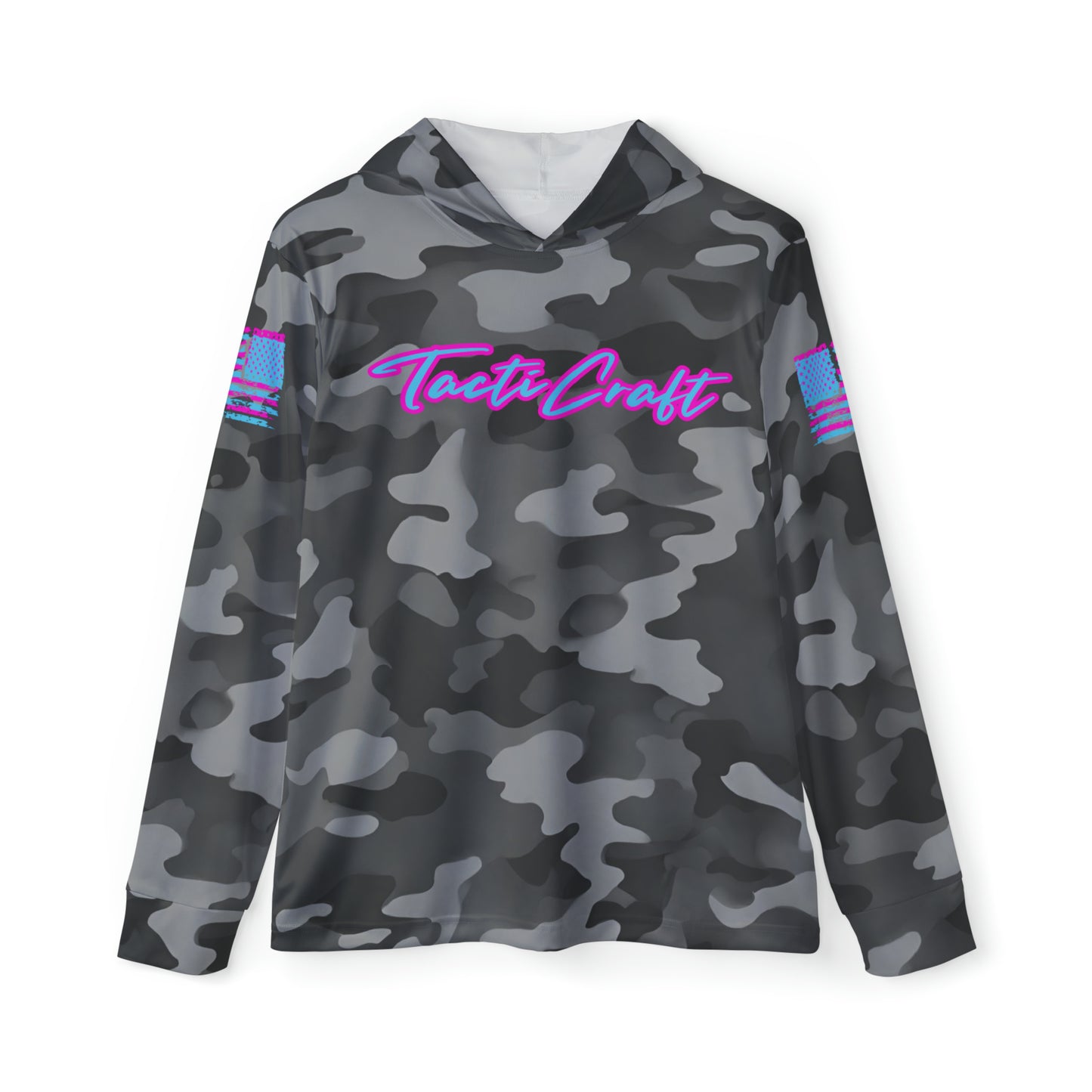 TactiCraft Neon American Flag Urban Camo Men's Sports Warmup Hoodie (AOP)