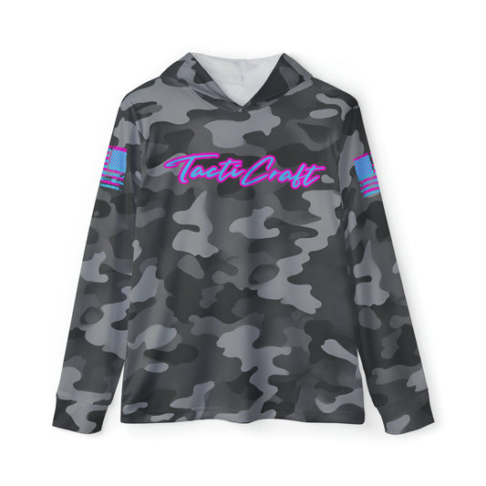 TactiCraft Neon American Flag Urban Camo Men's Sports Warmup Hoodie (AOP)
