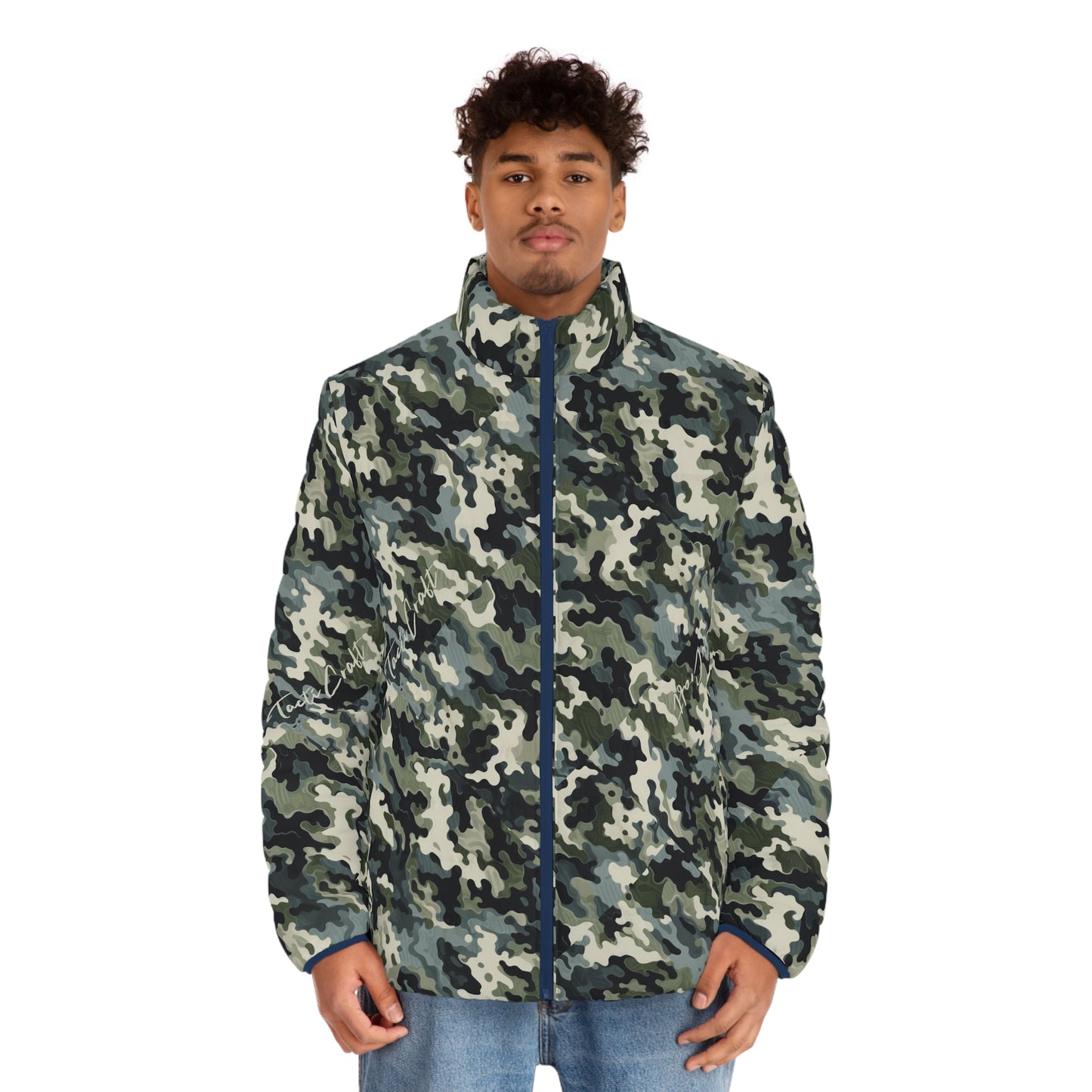 Tacti Craft Blob Camo Men's Puffer Jacket (AOP)