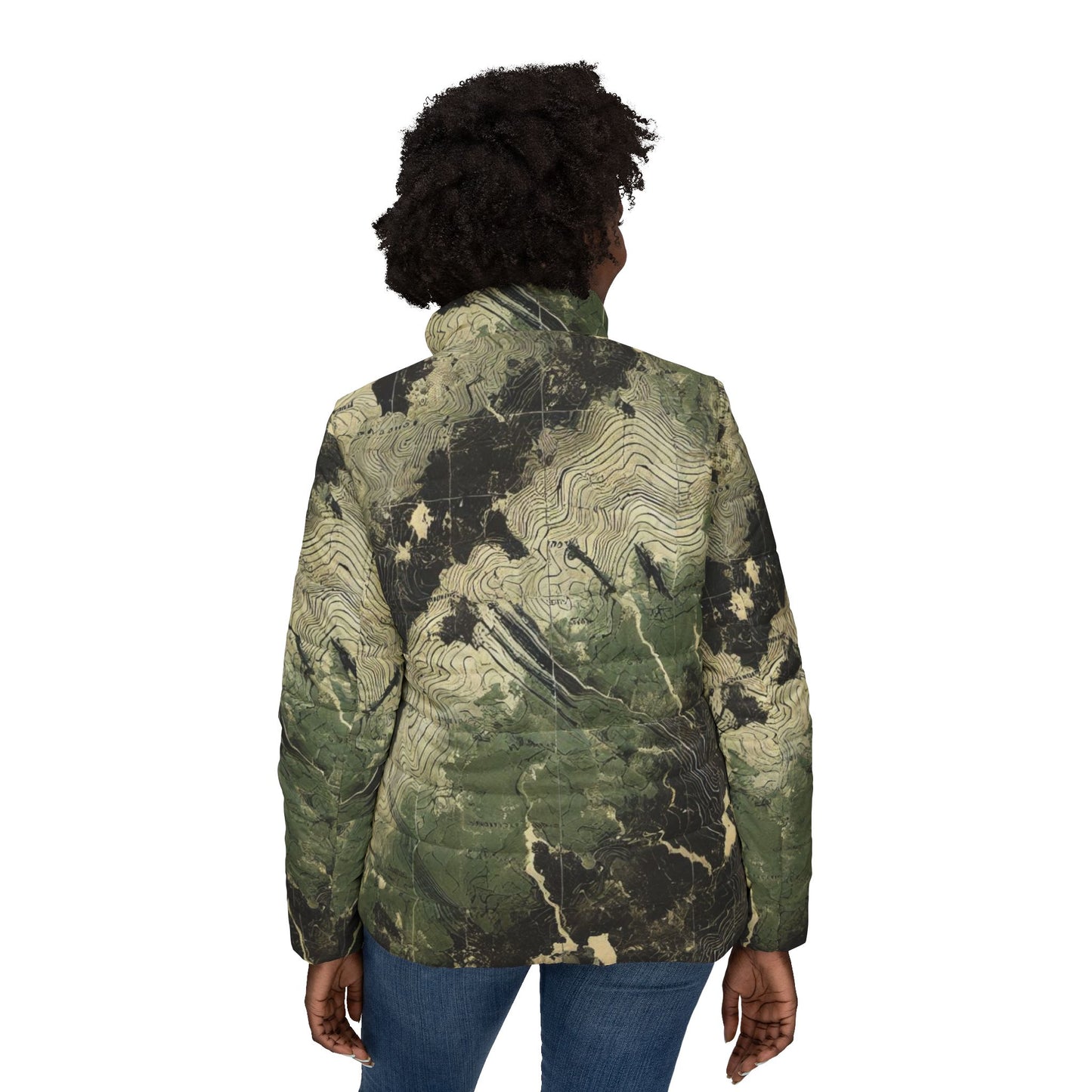 Topo Camo Women’s Puffer Jacket (AOP)