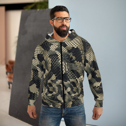 Seek First Outdoors Copperhead Camo Unisex Zip Hoodie (AOP)