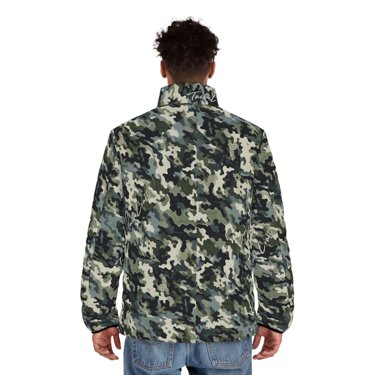 Tacti Craft Blob Camo Men's Puffer Jacket (AOP)