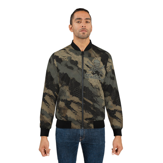 TactiCraft Ripped Honeycomb Camo Men's Bomber Jacket (AOP)