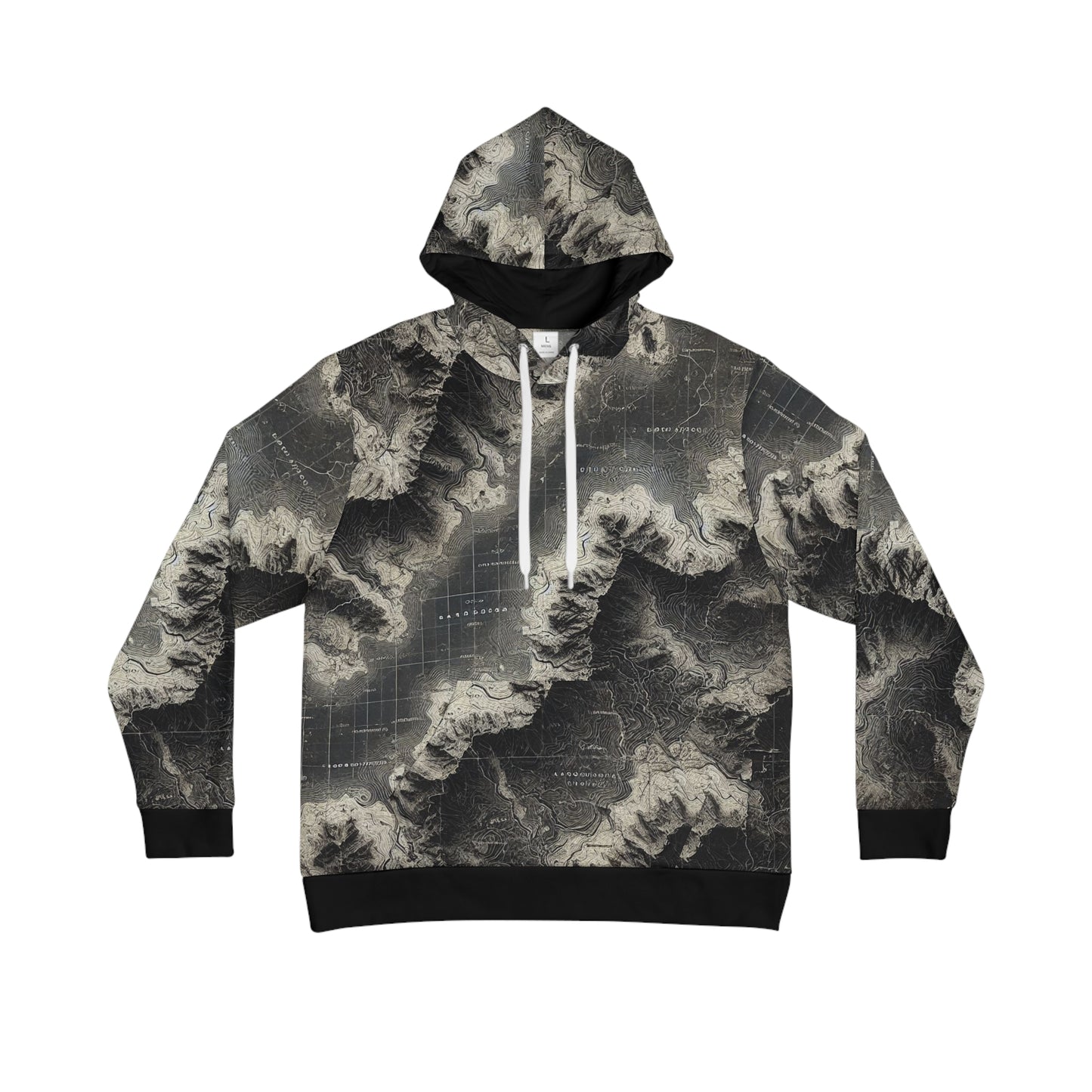 Greyscale Topo Men's Hoodie (AOP)