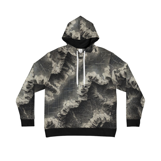 Greyscale Topo Men's Hoodie (AOP)