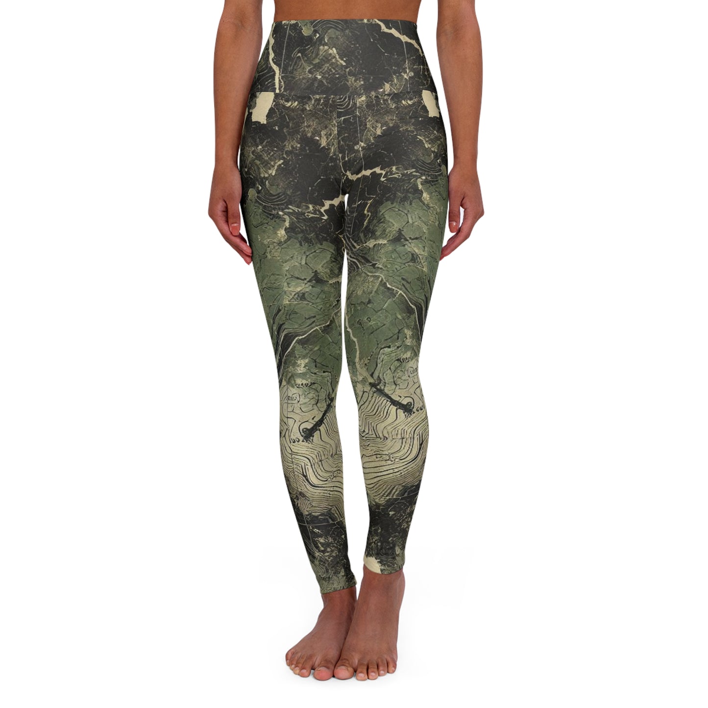 Topo Camo Womens High Waisted Yoga Leggings (AOP)