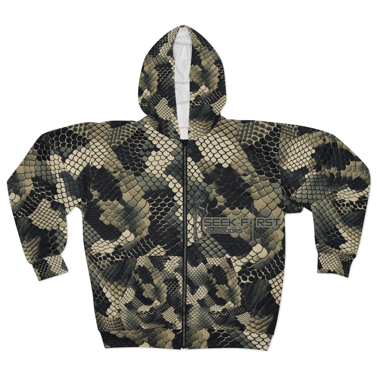 Seek First Outdoors Copperhead Camo Unisex Zip Hoodie (AOP)