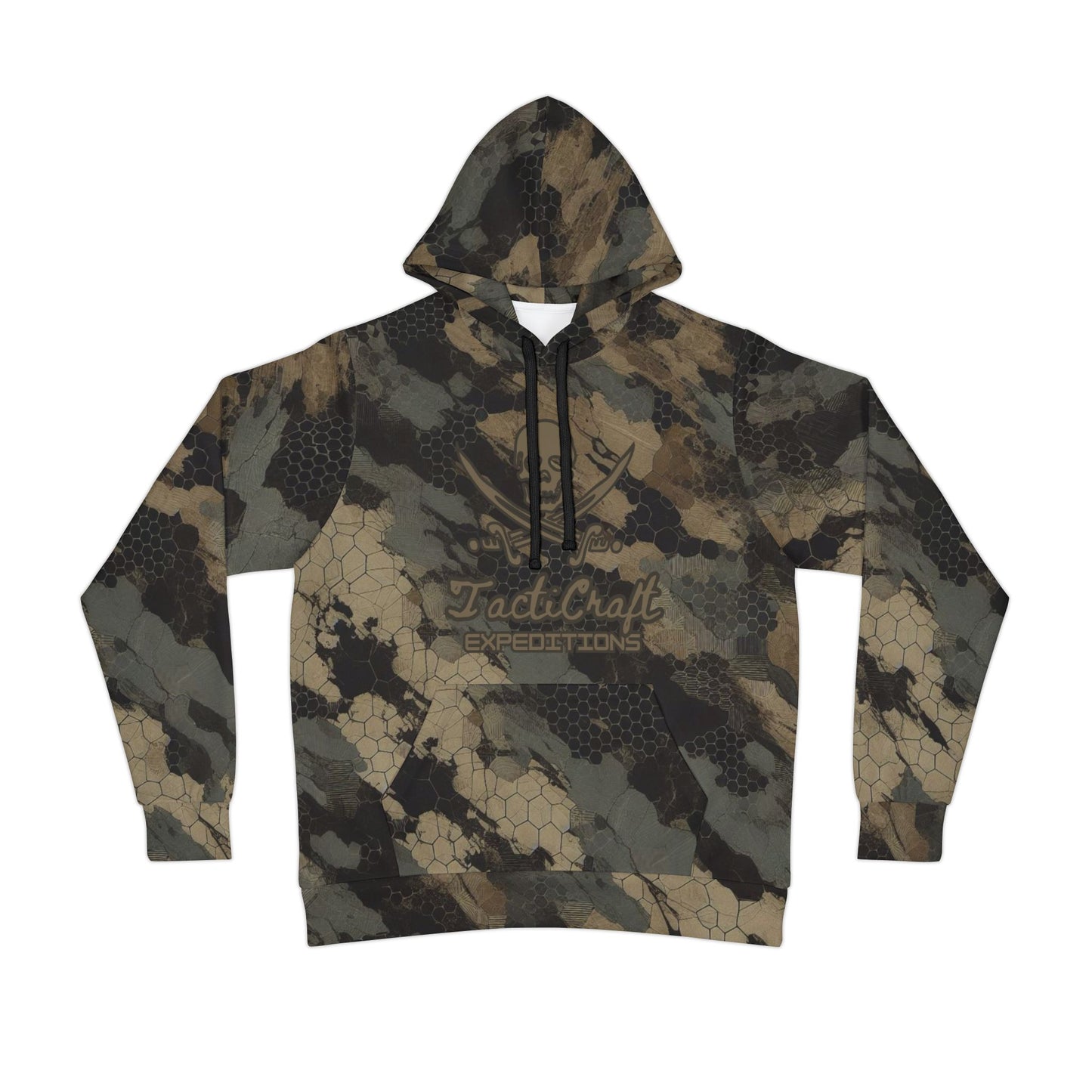 TactiCraft Apparels Ripped Honeycomb camouflage Graphic Athletic Hoodie for Outdoor Adventures