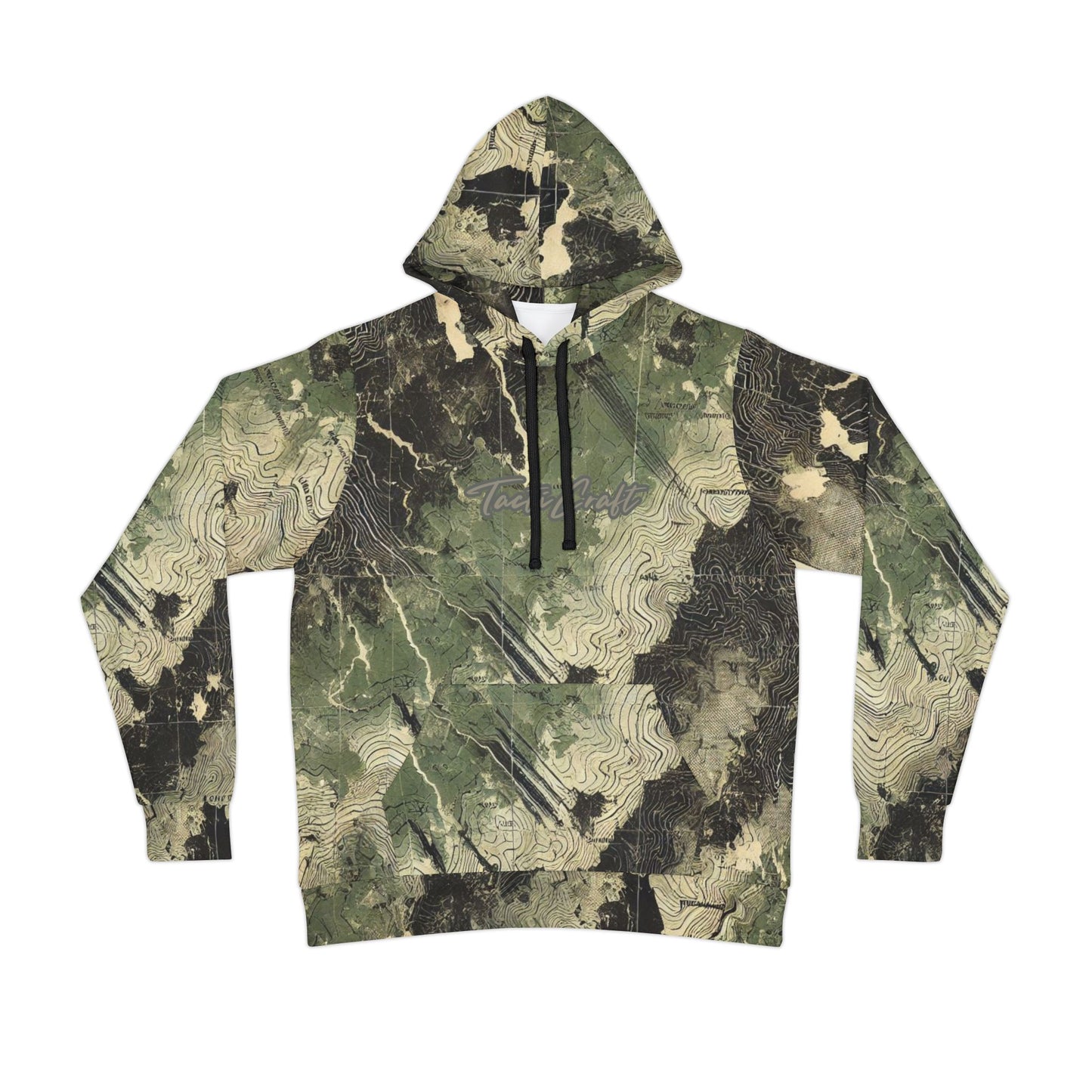 Ripped Topo Map Camo Athletic Hoodie (AOP)