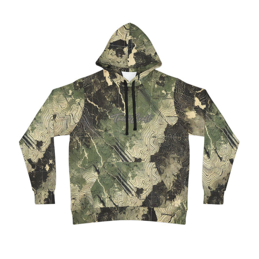 Ripped Topo Map Camo Athletic Hoodie (AOP)