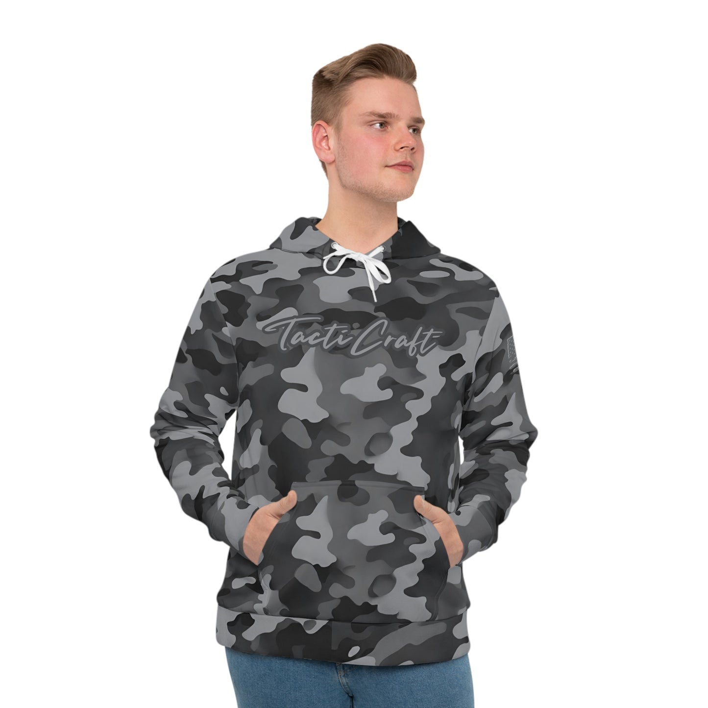 TactiCraft Urban Black Gray Camo Men's Hoodie (AOP)
