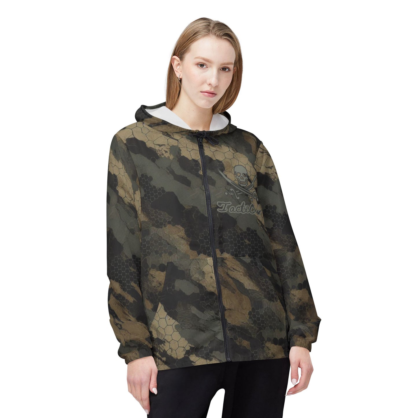 TactiCraft Ripped Honeycomb camouflage Windbreaker Jacket (AOP)