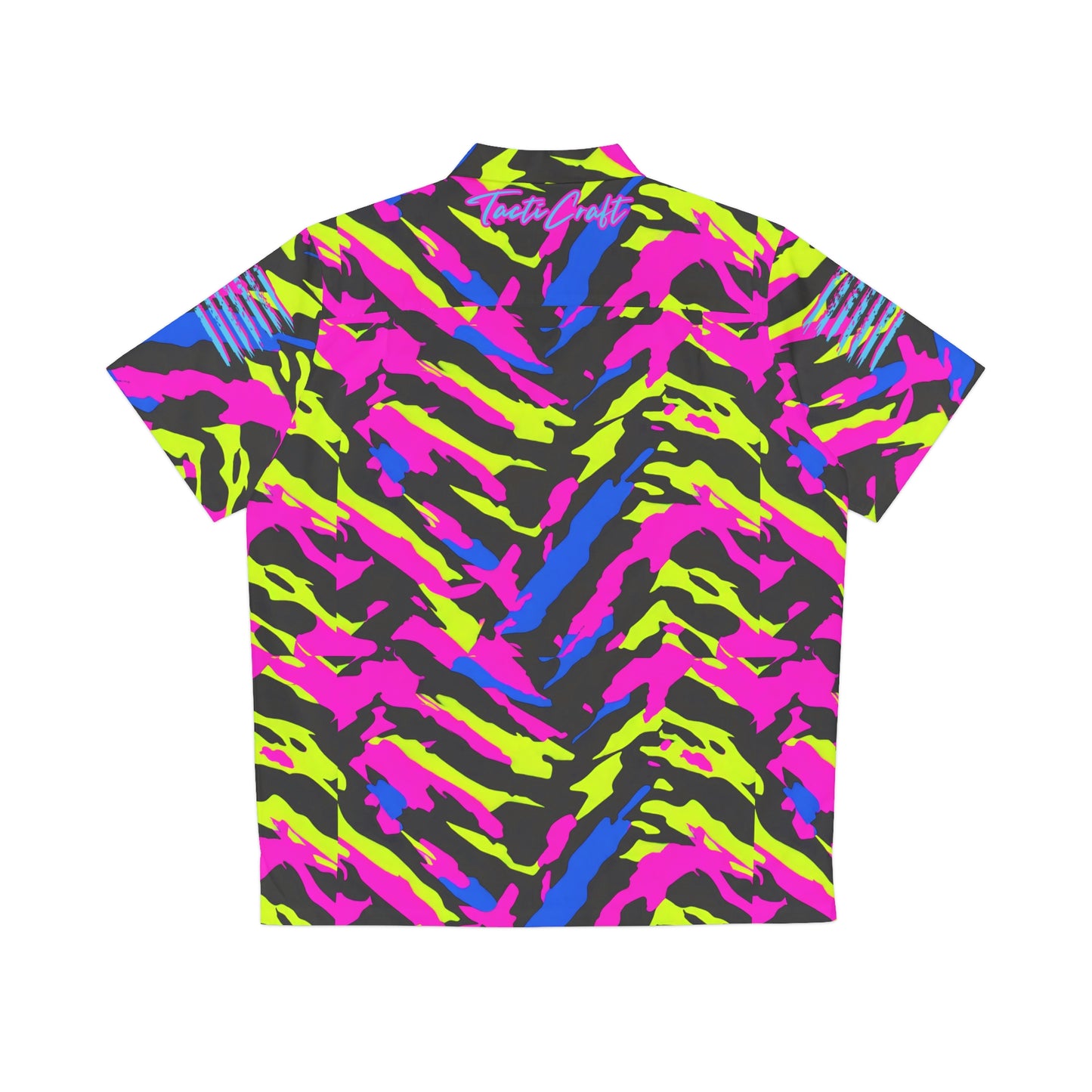 TactiCraft Neon Stripes Camo Men's Hawaiian Shirt (AOP)