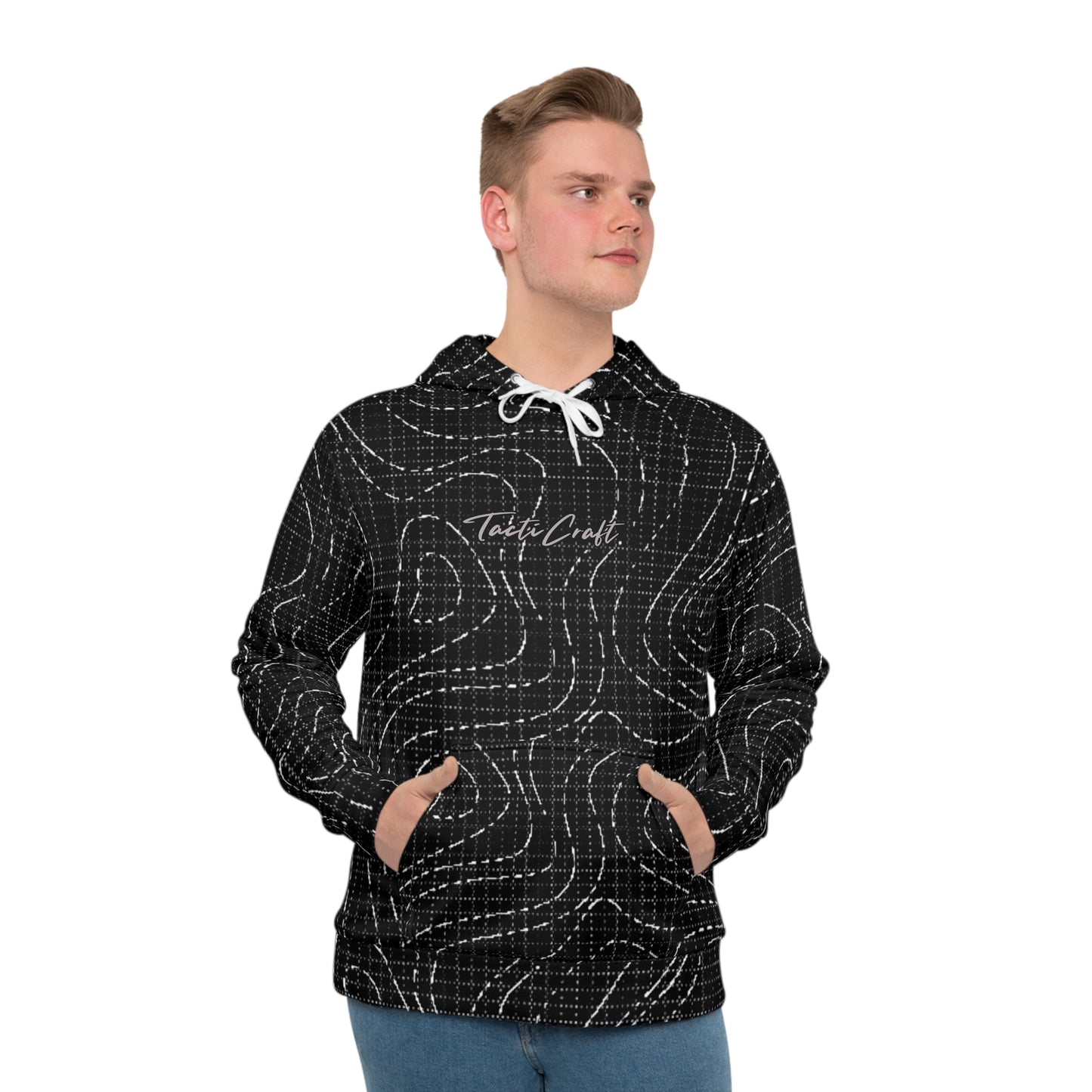 TactiCraft Topo Camo Grid Lines Men's Hoodie (AOP)
