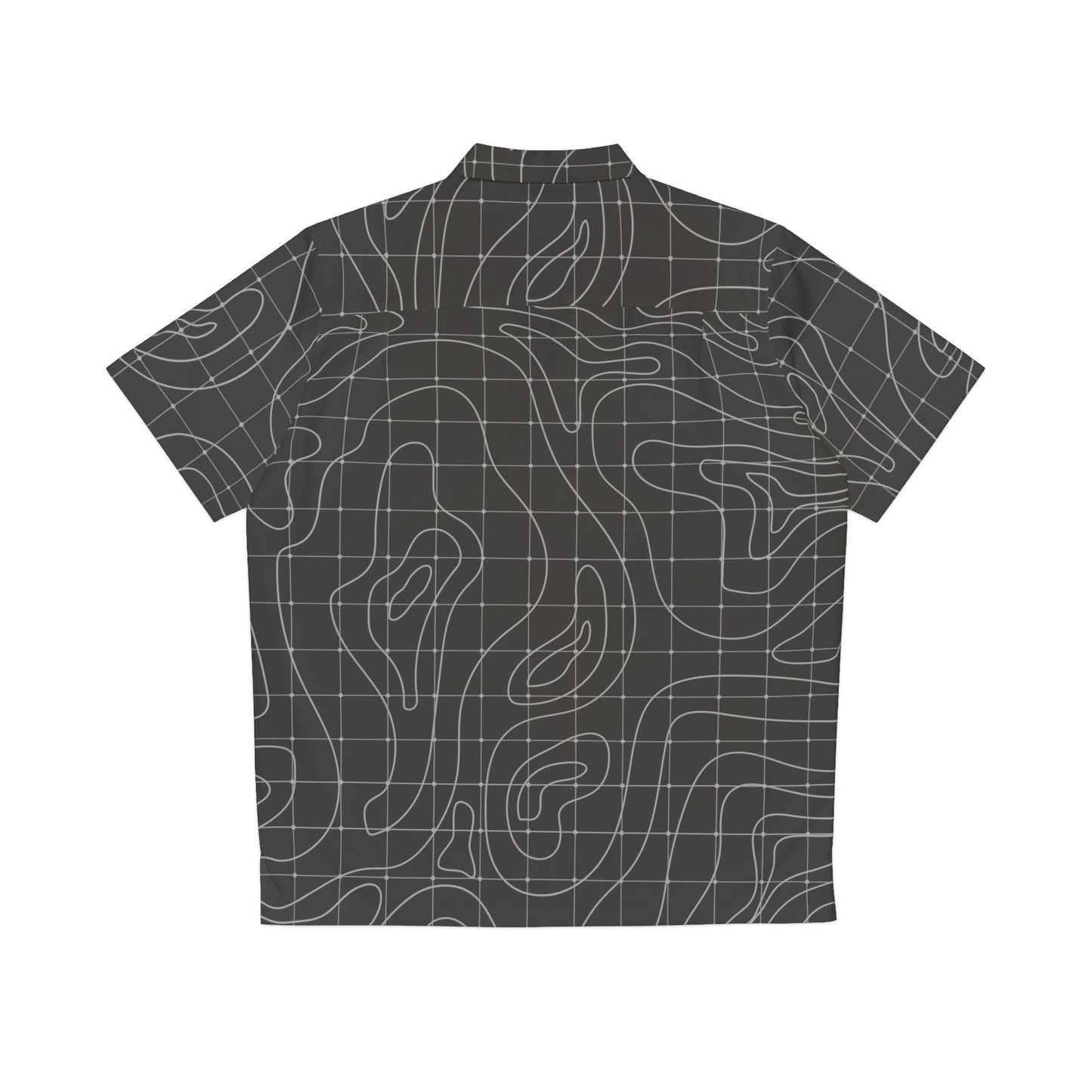 TactiCraft Topographical Terrain Map Grid Casual Men's Hawaiian Shirt (AOP)