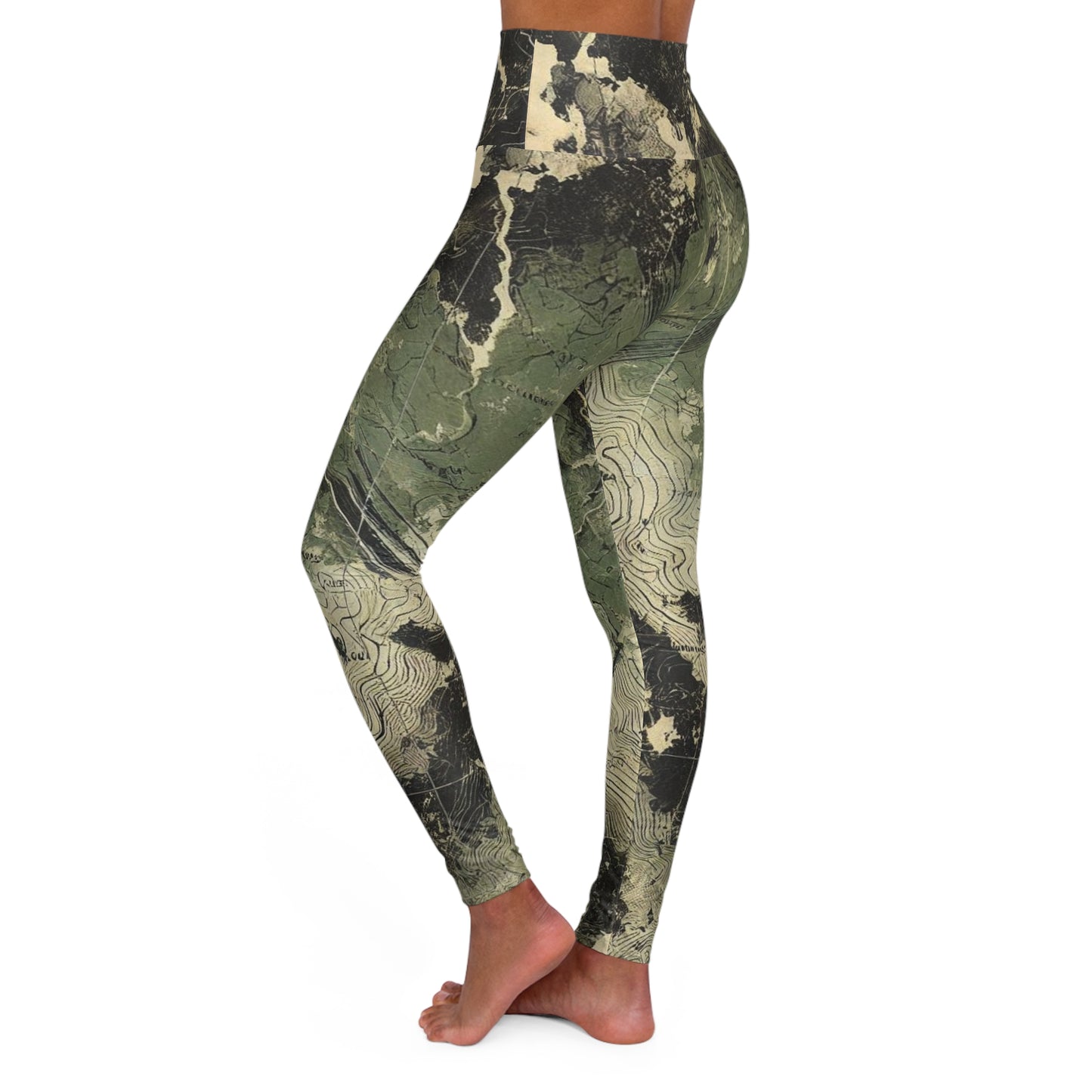 Topo Camo Womens High Waisted Yoga Leggings (AOP)