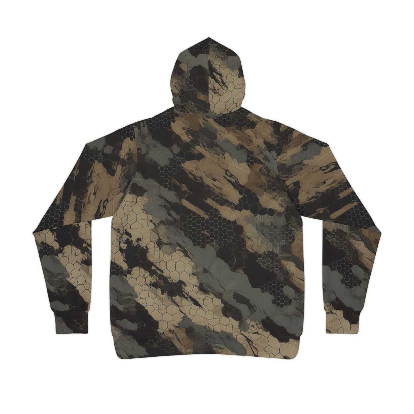 TactiCraft Apparels Ripped Honeycomb camouflage Graphic Athletic Hoodie for Outdoor Adventures