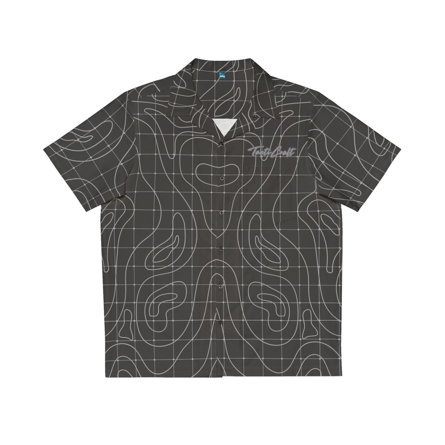 TactiCraft Topographical Terrain Map Grid Casual Men's Hawaiian Shirt (AOP)