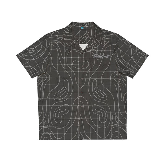 TactiCraft Topographical Terrain Map Grid Casual Men's Hawaiian Shirt (AOP)