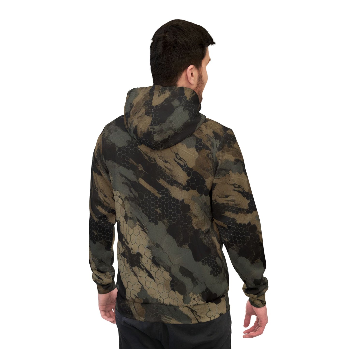 TactiCraft Apparels Ripped Honeycomb camouflage Graphic Athletic Hoodie for Outdoor Adventures