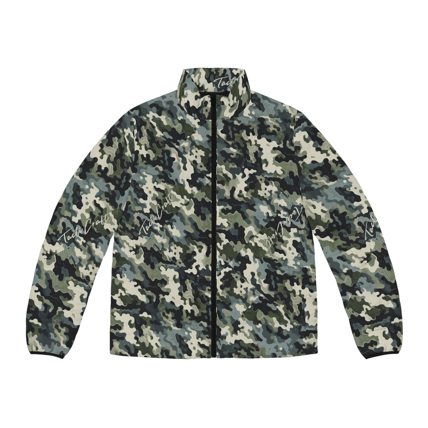 Tacti Craft Blob Camo Men's Puffer Jacket (AOP)
