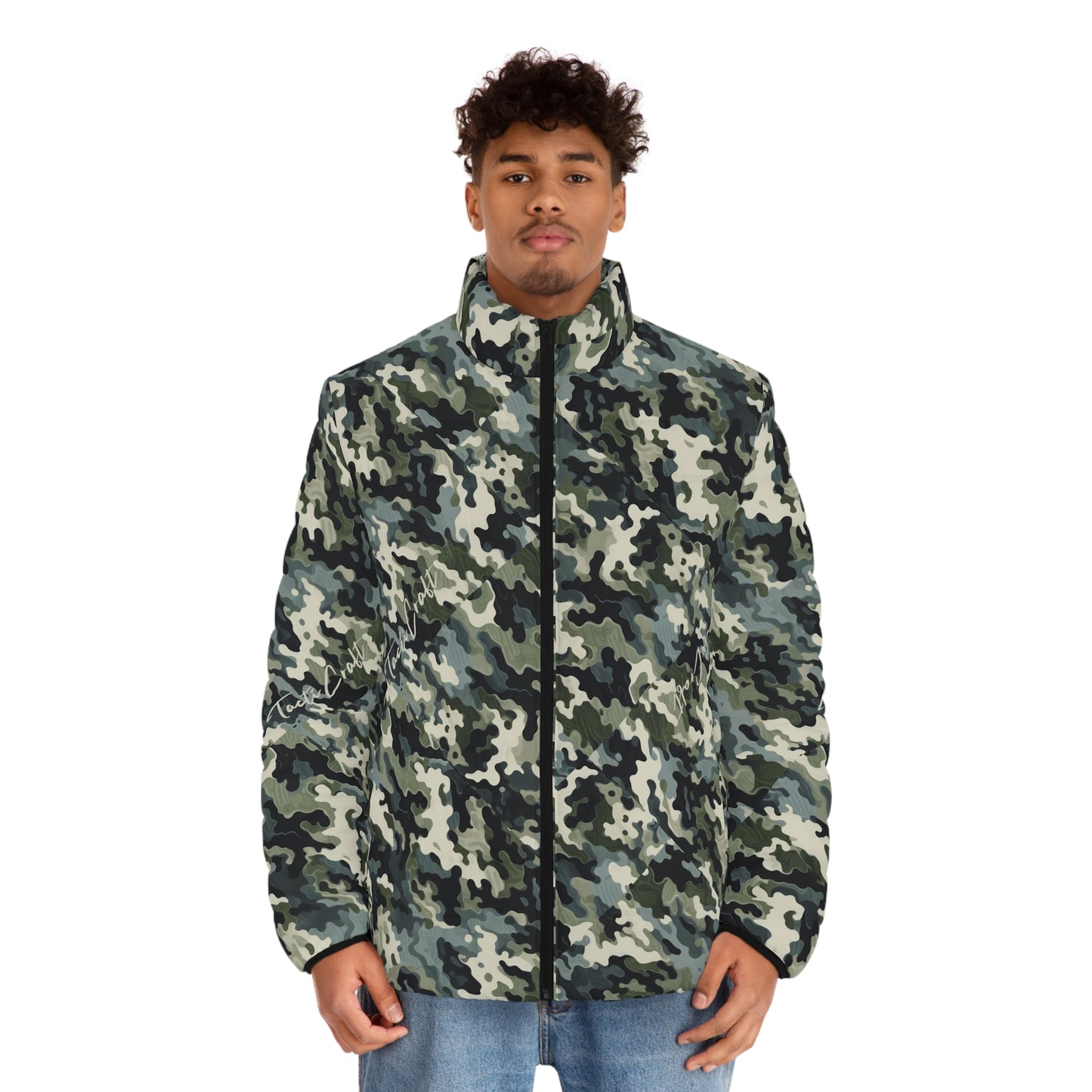 Tacti Craft Blob Camo Men's Puffer Jacket (AOP)