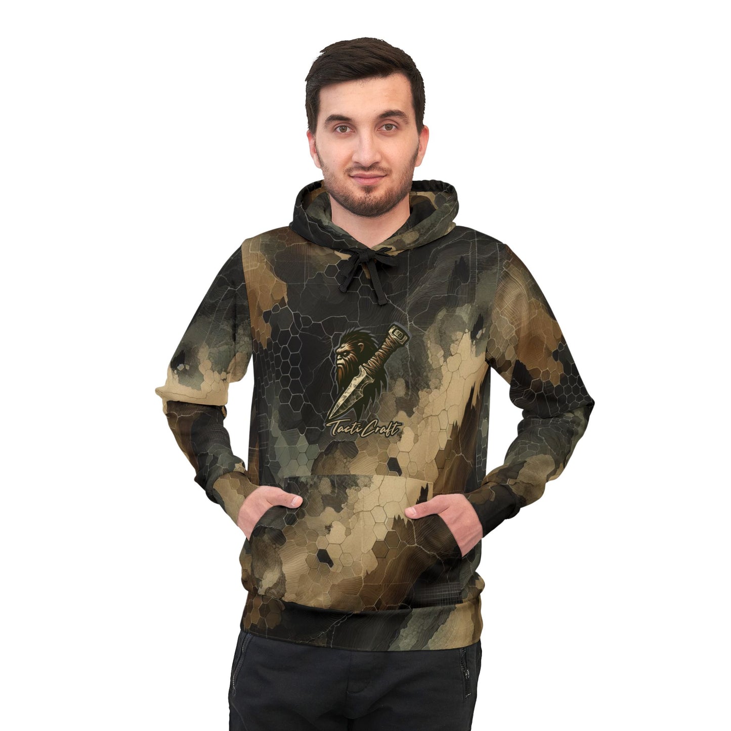 TactiCraft Rip Torn Honeycomb Camo Athletic Hoodie (AOP)