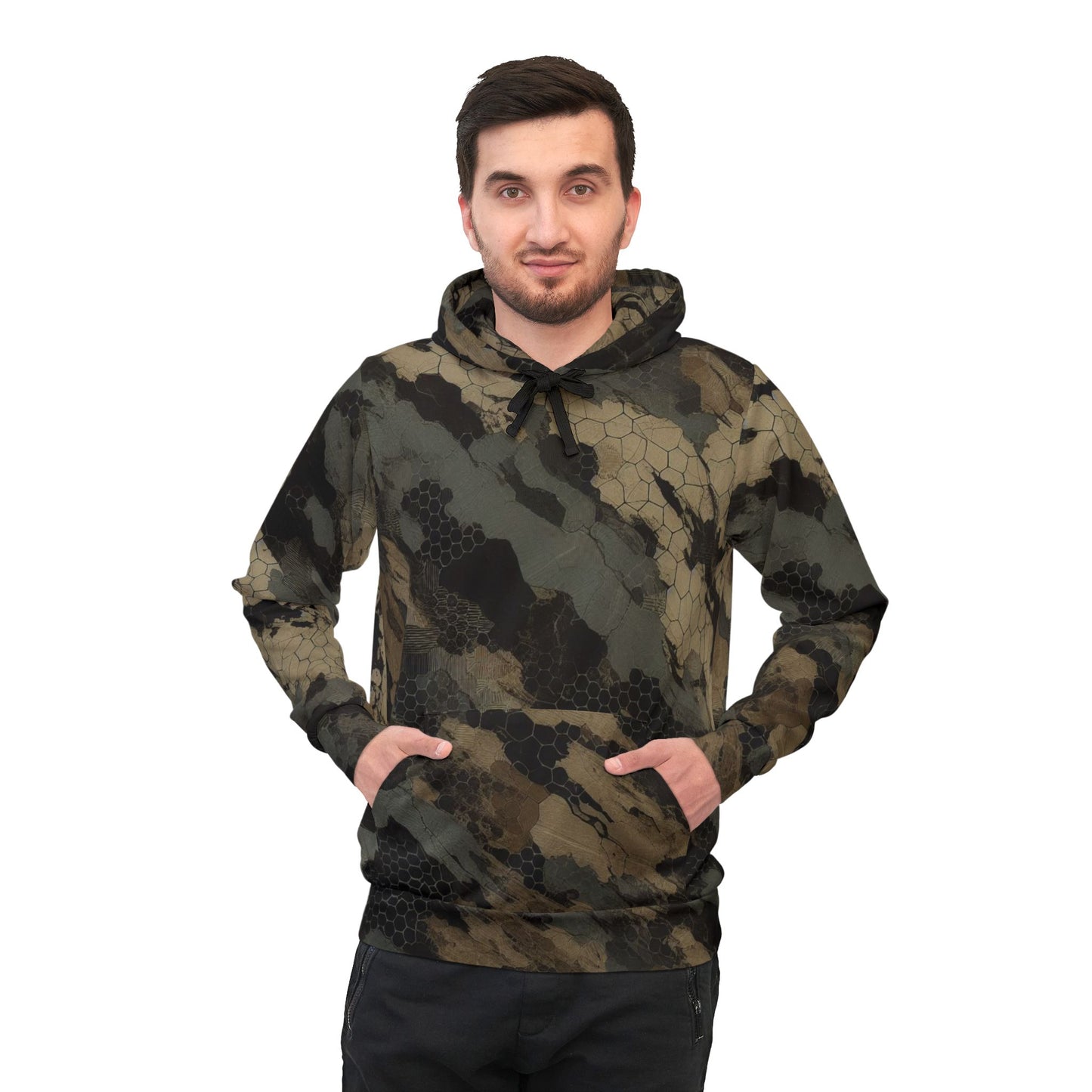 TactiCraft Ripped Honeycomb camo Athletic Hoodie (AOP)