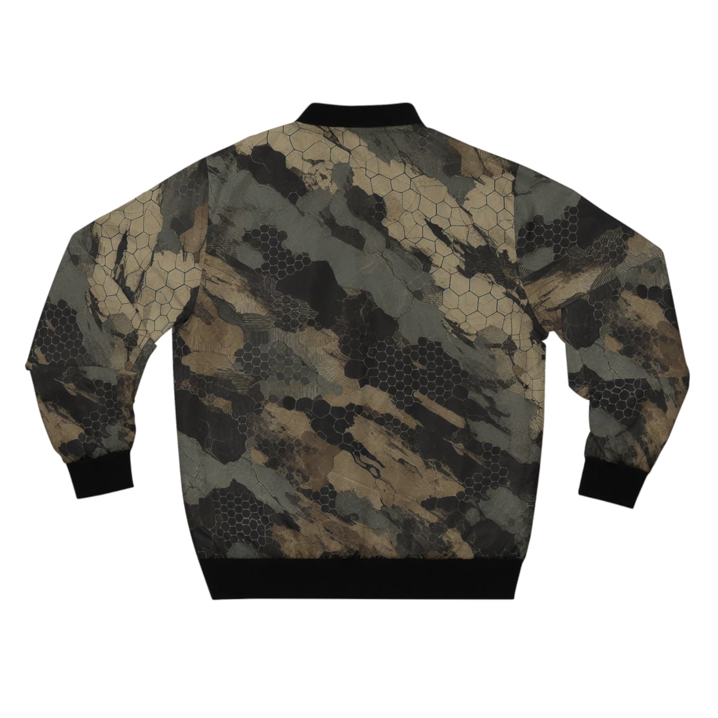 TactiCraft Ripped Honeycomb Camo Men's Bomber Jacket (AOP)