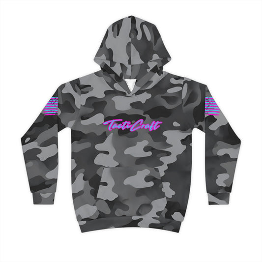 TactiCraft Neon Flag Urban Grey Camouflage Children's Hoodie (AOP)