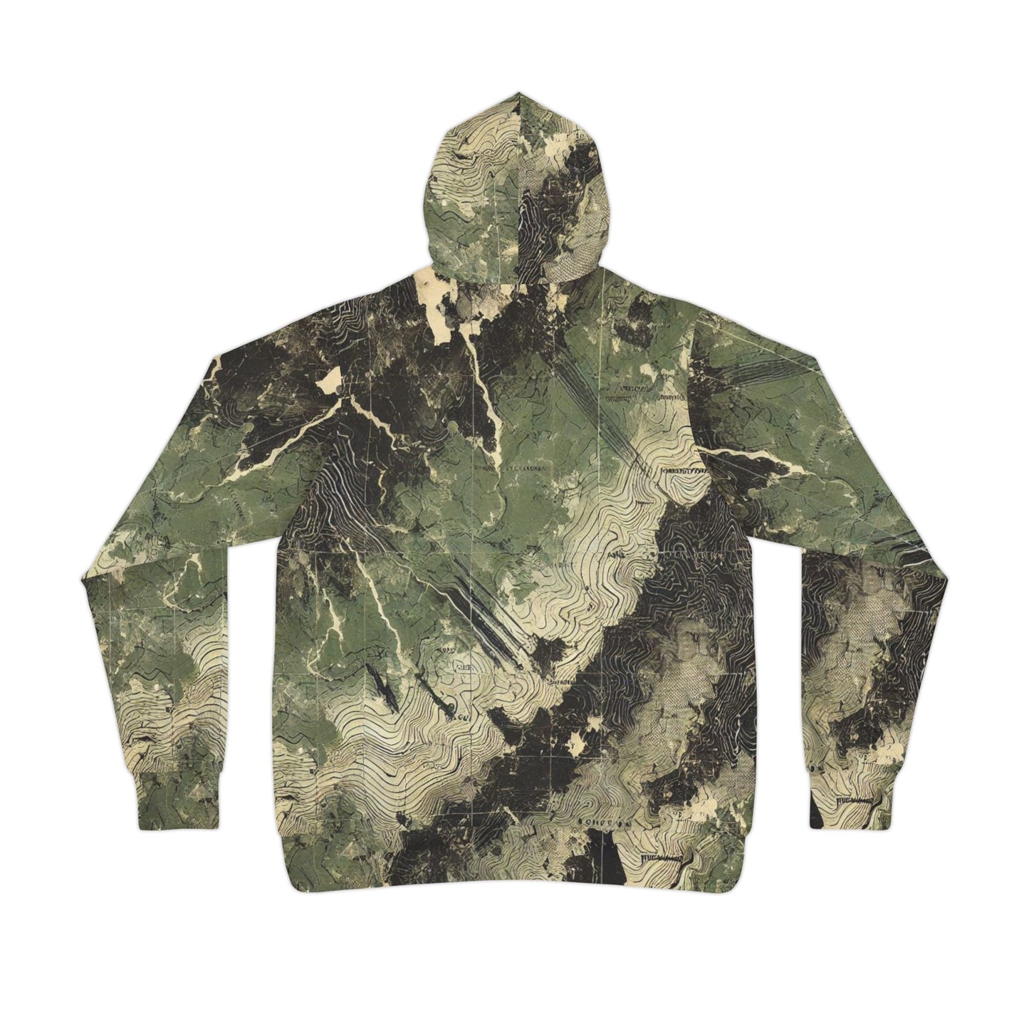 Ripped Topo Map Camo Athletic Hoodie (AOP)