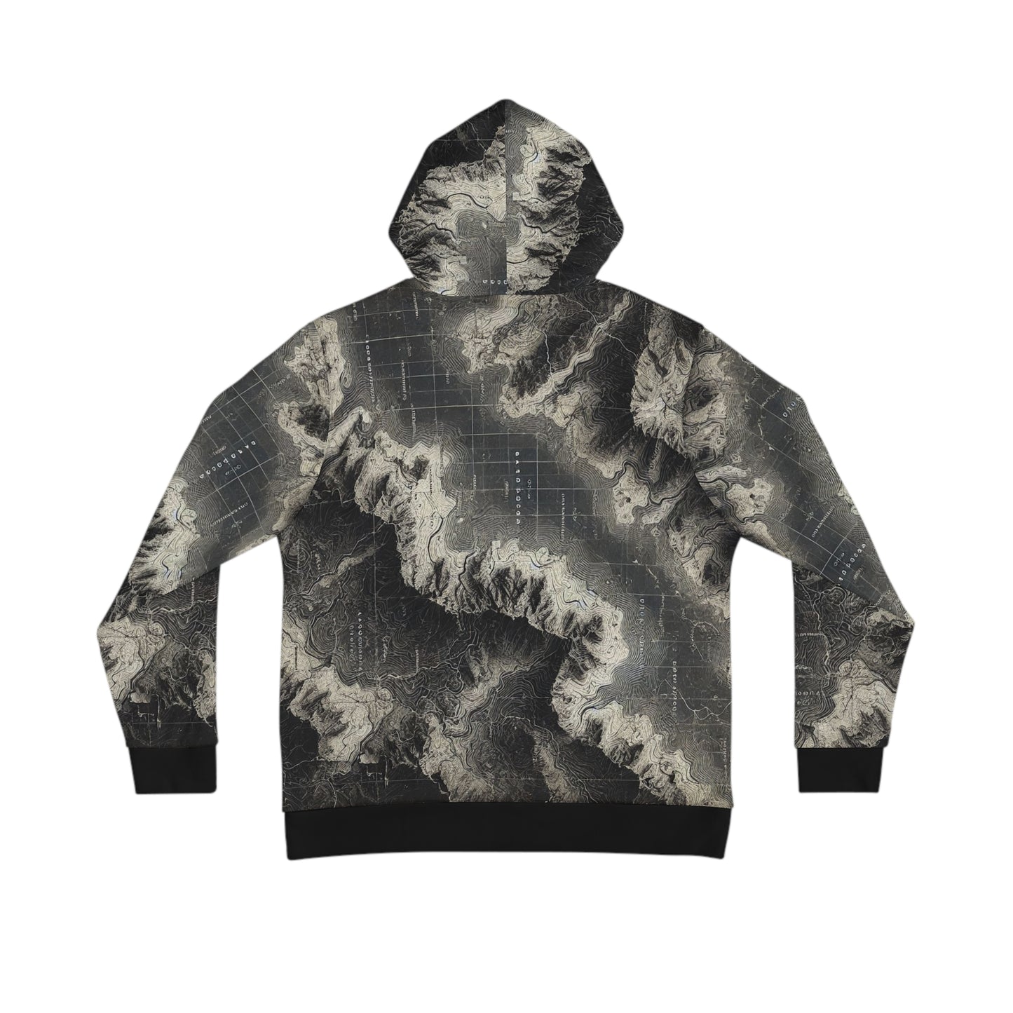 Greyscale Topo Men's Hoodie (AOP)